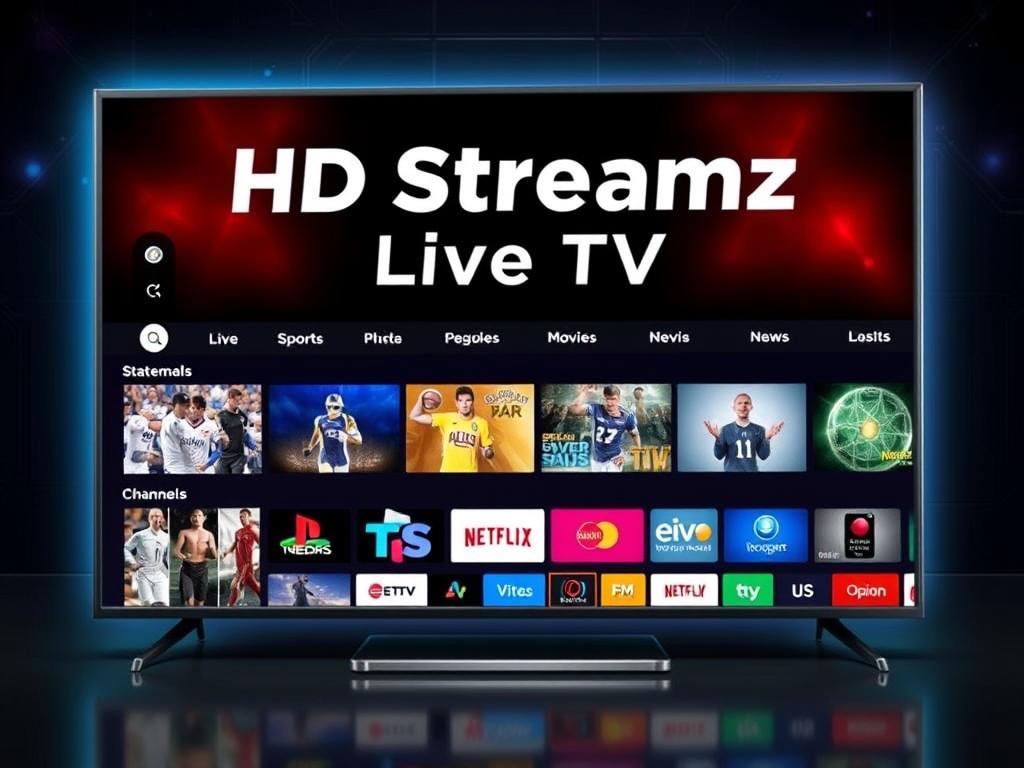 hd streamz live tv interface