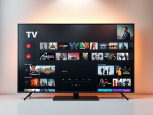 A sleek and intuitive IPTV player interface set against a soft, muted background. In the foreground, a clean, minimalist dashboard showcases various content categories, from live TV channels to on-demand movies and shows, all displayed in a grid-like layout with crisp, high-resolution thumbnails. The middle ground features a central media player with intuitive controls, seamlessly blending with the overall design. In the background, a subtle gradient or pattern adds depth and elegance, while strategic lighting casts a warm, inviting glow across the scene. The entire composition conveys a sense of effortless functionality and visual appeal, catering to the needs of the modern media consumer.